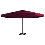 vidaXL Parasol avec mât en aluminium 500 cm Bordeaux