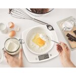 Tefal bc1000v1 compliss balance de cuisine  graduation de 5 kg / 1 g  large plateforme en plastique  fonction tare  ecran lcd