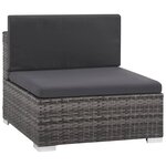 vidaXL Salon de jardin 6 Pièces avec coussins Résine tressée Gris