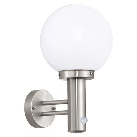 Eglo lampe murale d'extérieur nisia avec capteur argenté 27126