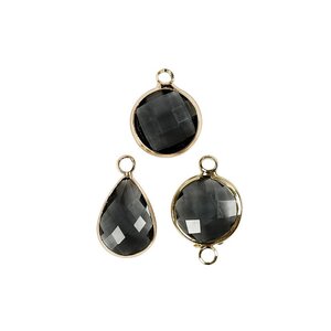 6 pendentifs pour bijoux 15 à 20 cm - Gris et doré