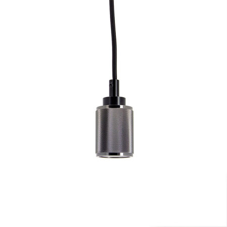 Suspension à douille en aluminium  finition pointes de diamant argentées  culot e27
