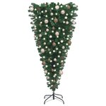 vidaXL Arbre de Noël artificiel renversé pré-éclairé et boules 150 cm