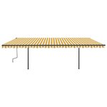 vidaXL Auvent automatique capteur de vent et LED 6x3 5m Jaune et blanc
