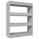 vidaXL Bibliothèque/Cloison Sonoma gris 80x30x103 cm Bois ingénierie