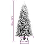 vidaXL Sapin de Noël artificiel avec neige floquée 150 cm PVC et PE