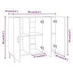 vidaXL Buffet sonoma gris 90x34x80 cm bois d'ingénierie