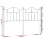 vidaXL Tête de lit métal noir 135 cm