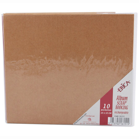 Album scarp'booking rechargeable 10 pochettes 15x15cm - carpentras