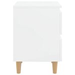 vidaXL Tables de chevet pieds en pin 2 Pièces Blanc brillant 40x35x50 cm