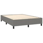 vidaXL Sommier tapissier et matelas et LED Gris foncé 140x190 cm Tissu