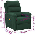 vidaXL Fauteuil de massage Vert foncé Tissu