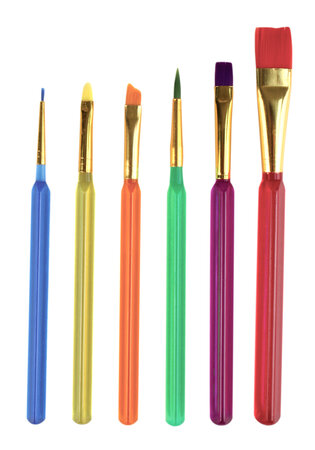 Pinceaux et brosses manche ergonomique x6