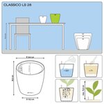 LECHUZA Jardinière Classico 28 LS ALL-IN-ONE Blanc brillant 16040