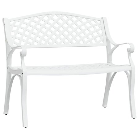 vidaXL Banc de jardin 102 cm Aluminium coulé Blanc