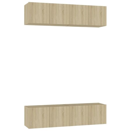 vidaXL Meubles TV 4 Pièces Chêne sonoma 60x30x30 cm Aggloméré