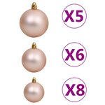 vidaXL Demi-arbre de Noël artificiel pré-éclairé et boules blanc 120cm