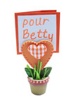 Pot de fleur en bois avec pince Coeur 7 5 x 4 x 11 cm