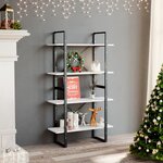 vidaXL Bibliothèque à 4 niveaux Blanc 80x30x140 cm Aggloméré