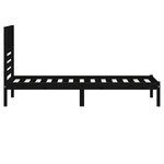 vidaXL Cadre de lit Noir Bois de pin massif 90x200 cm