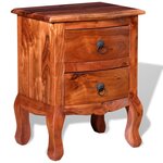 vidaXL Table de chevet avec tiroirs Bois d'acacia massif