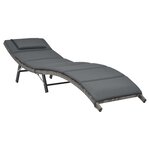 vidaXL Ensemble de chaises longues pliables 3 Pièces Résine tressée Gris