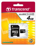 Carte mémoire Micro Secure Digital (micro SD) Transcend 4 Go SDHC Class 4