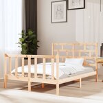 vidaXL Cadre de lit Bois de pin massif 120x190 cm Petit Double
