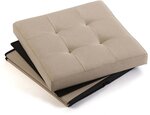 Pouf coffre de rangement assise capitonnée
