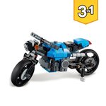 Lego creator 3-en-1 31114 la super moto a construire et a transformer en moto classique ou en moto volante futuriste