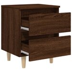 vidaXL Table de chevet avec pieds en bois Chêne marron 40x35x50 cm