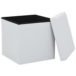 vidaXL Tabouret de rangement pliable Blanc Similicuir