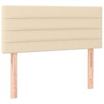 vidaXL Lit à sommier tapissier avec matelas Crème 100x200 cm Tissu