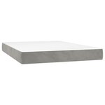 vidaXL Lit à sommier tapissier et matelas Gris clair 140x200cm Velours