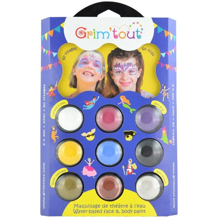 Grim'tout Palette de maquillage 9 couleurs - Licornes