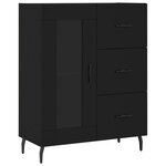vidaXL Buffet haut Noir 69 5x34x180 cm Bois d'ingénierie