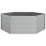 vidaXL Lit surélevé de jardin 129x45 cm Acier galvanisé Argenté
