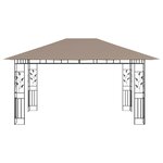 vidaXL Belvédère avec moustiquaire 4x3x2 73 m Taupe 180 g/m²