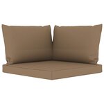 vidaXL Salon de jardin 8 Pièces avec coussins Taupe