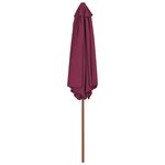 vidaXL Parasol avec mât en bois 270 cm Bordeaux