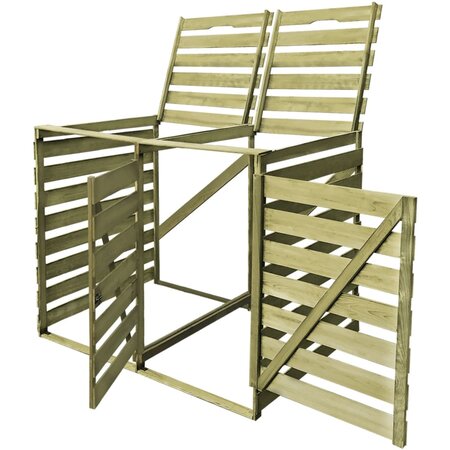 vidaXL Abri pour poubelle double 240 L Bois imprégné