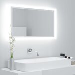 vidaXL Miroir à LED de bain Blanc brillant 80x8 5x37 cm Acrylique