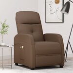 vidaXL Fauteuil électrique de massage Marron Tissu