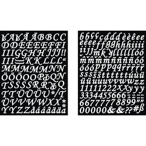 Sticker Alphabet + Chiffres cursif blanc 1 pce.