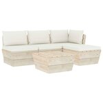 vidaXL Salon de jardin palette 5 Pièces avec coussins Épicéa imprégné