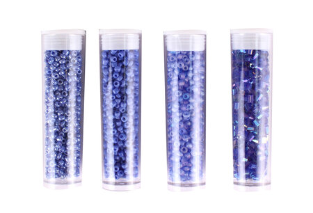 Perle Rocaille tubes 8 g Bleu foncé 4 pièces
