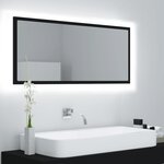 vidaXL Miroir à LED de salle de bain Noir 100x8 5x37 cm Acrylique
