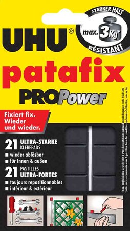 Pâte à fixer patafix PROPower 21 Pièces Repositionnables Noir UHU