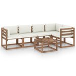 vidaXL Salon palette de jardin 6 Pièces et coussins Bois de pin imprégné