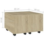vidaXL Table basse Chêne sonoma 60x60x38 cm Aggloméré